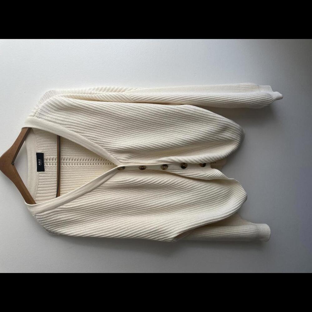 ABLE 100% Organic Cotton Knit Chunky Cardigan Button Women’s XL